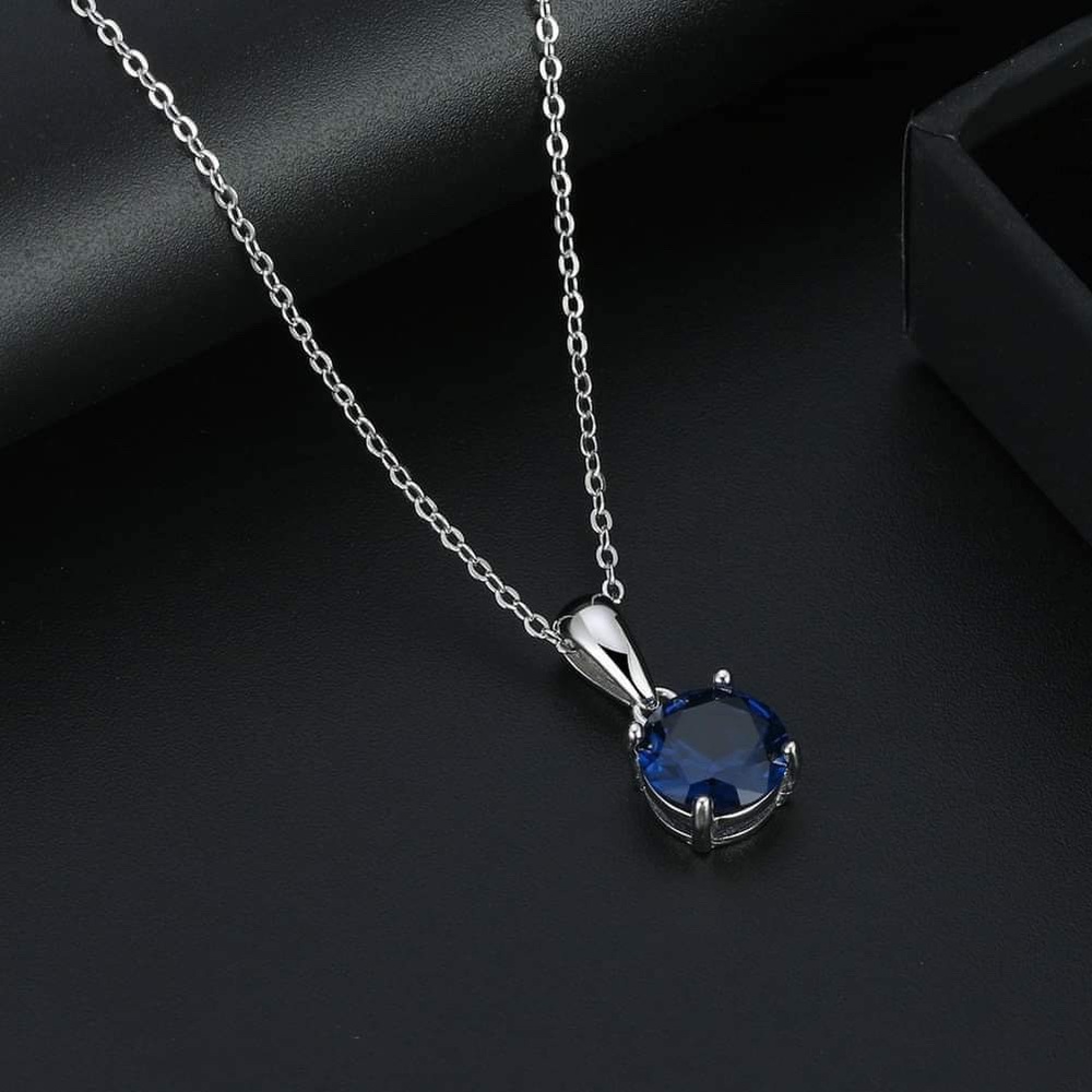 S925 September (sapphire) birthstone necklace